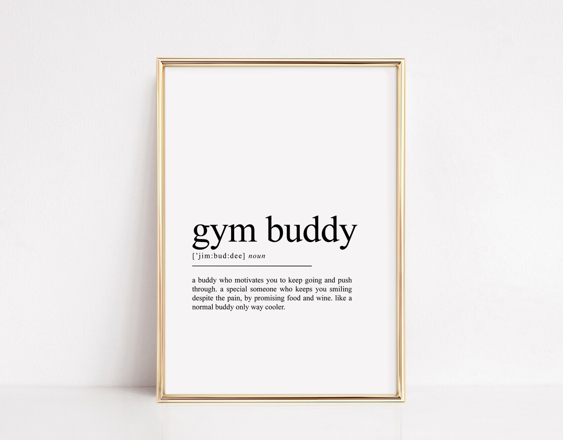 Gym Buddy Definition Print, Workout Friend Gift - Image 2