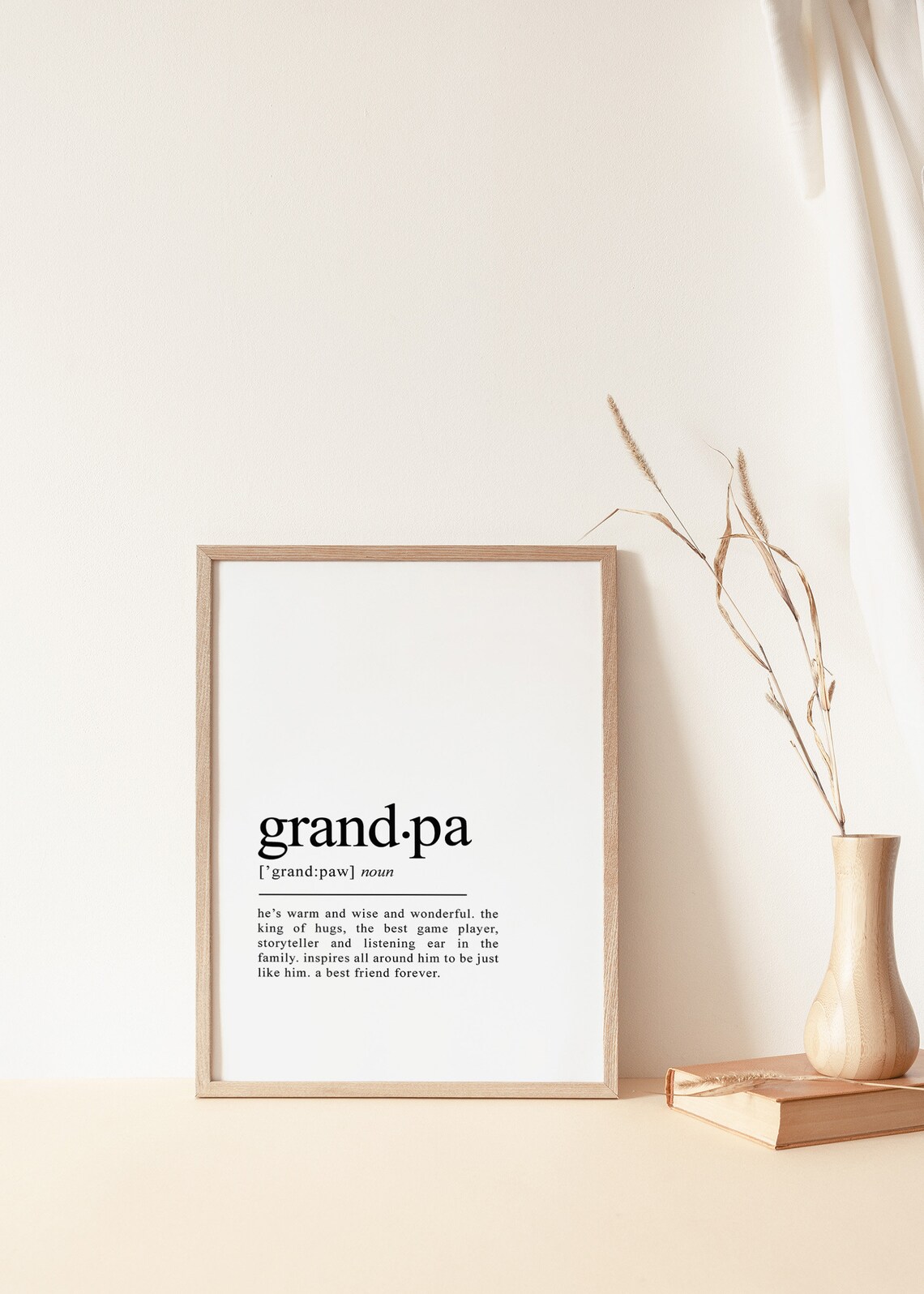Grandpa Definition Personalised Typography Art Print - Image 2