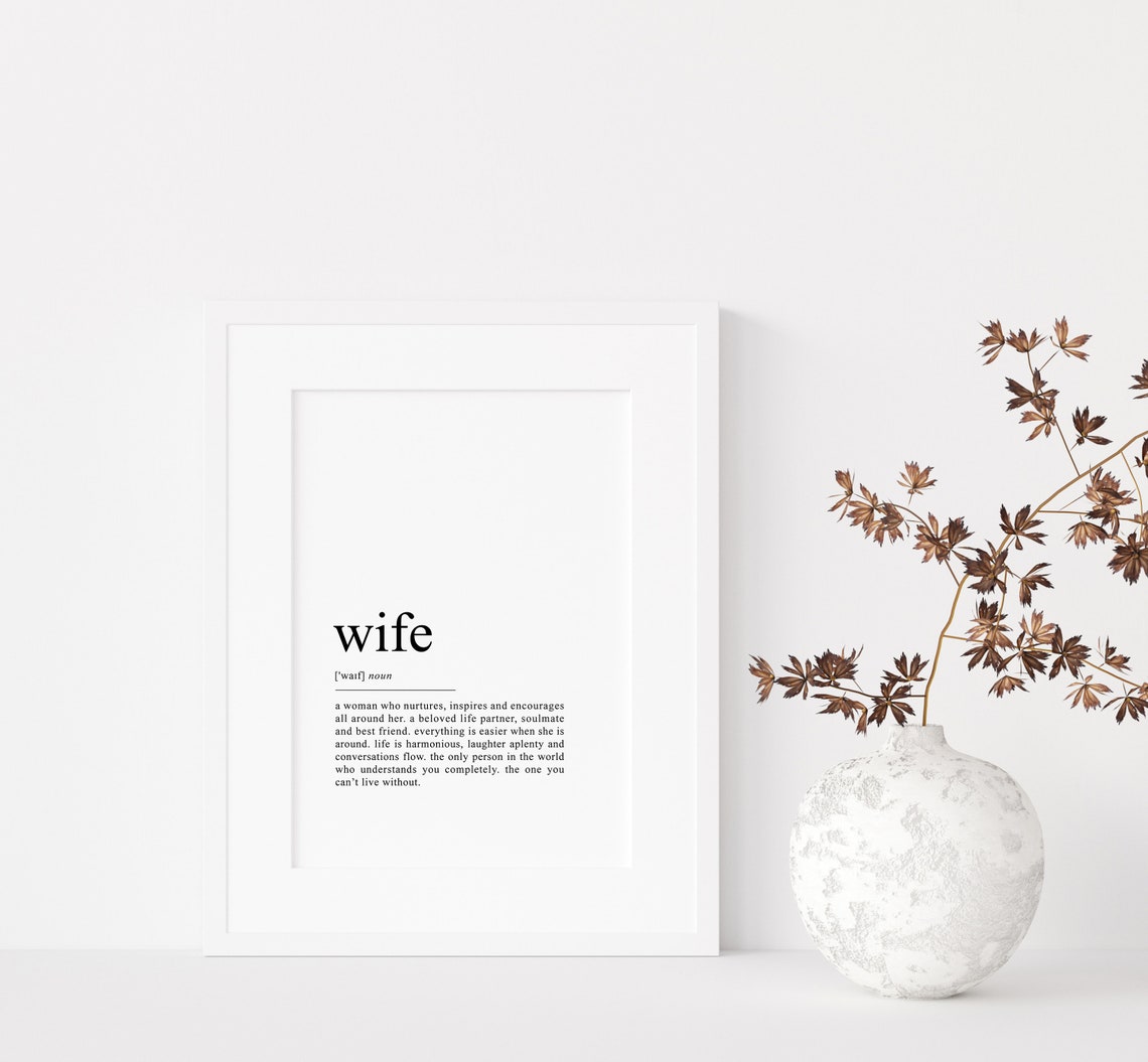 Wife Definition Noun Typography Romantic Anniversary Gift Wall Poster - Image 2