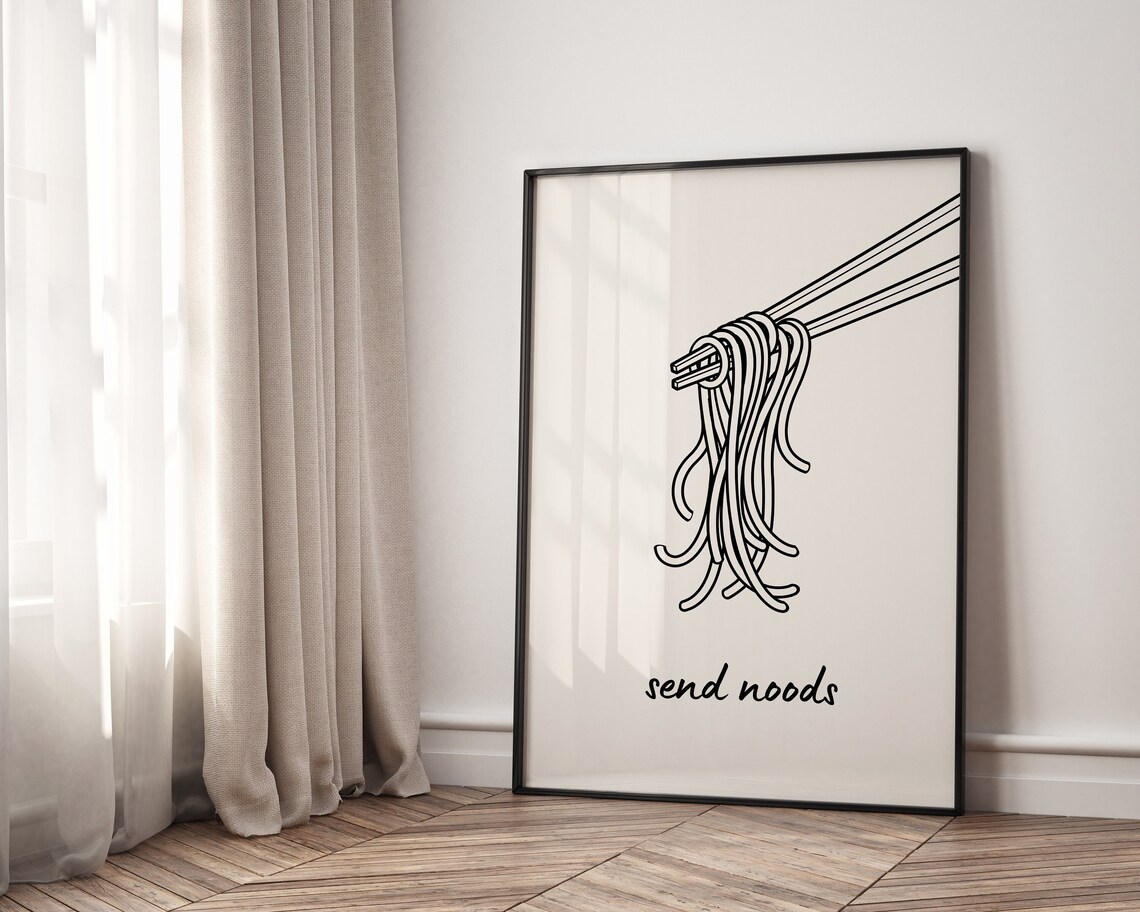 Noodles Minimalist Kitchen Art Print, Cute Food - Image 8