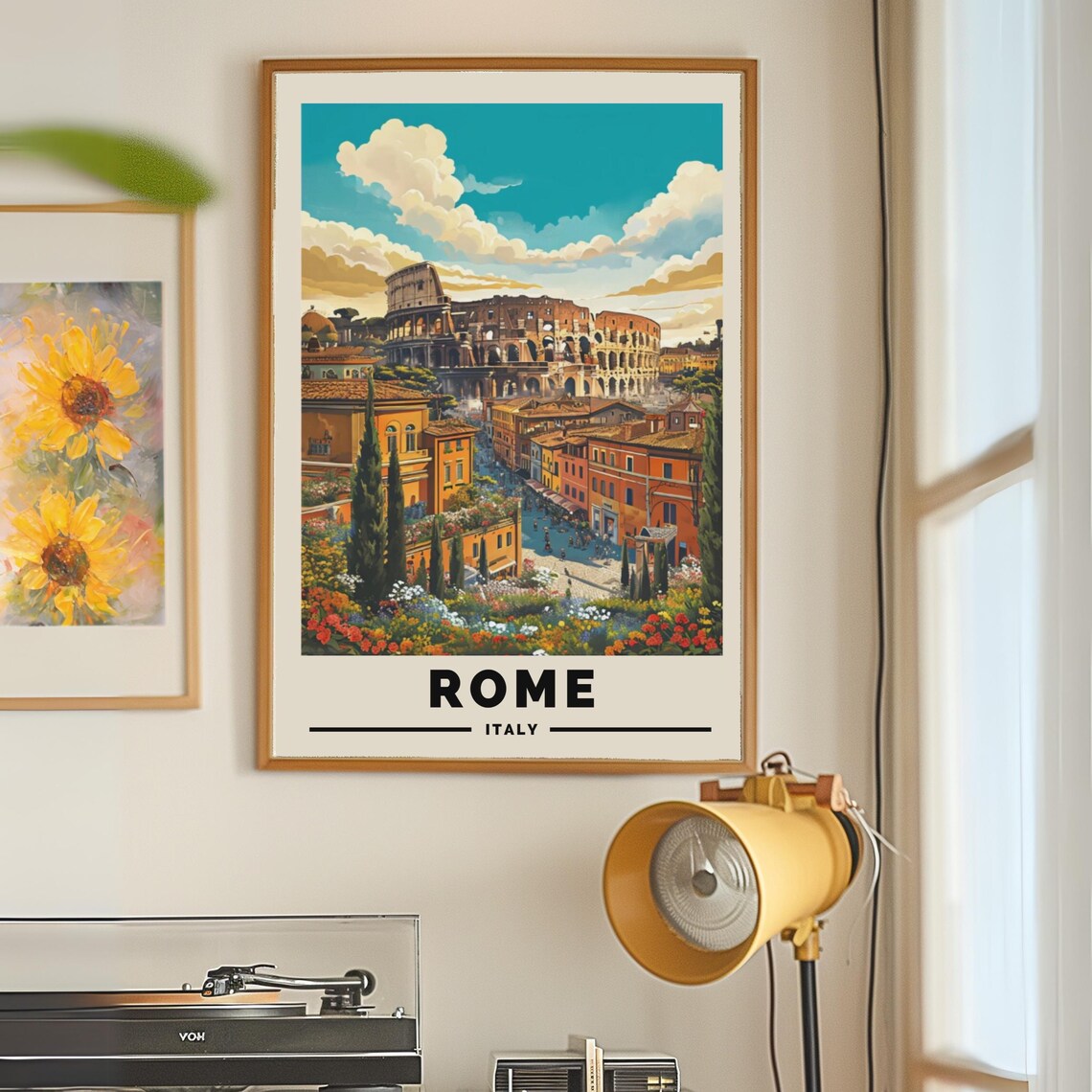 Rome Travel Print, Mediterranean Italy Travel Poster