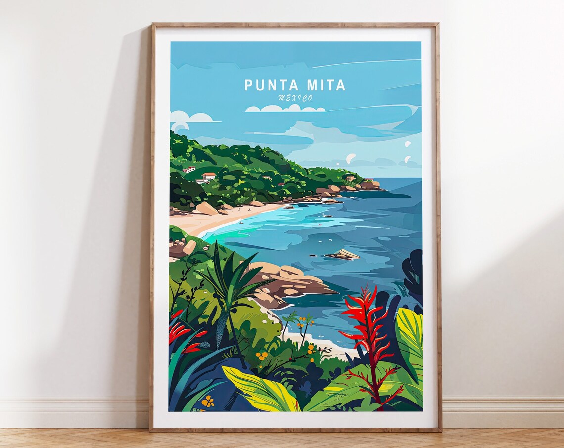 Punta Mita Travel Poster, Mexico Coast Wall Art