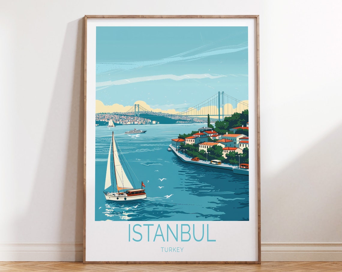 Istanbul Turkey Travel Poster Turkey Travel Wall Art Istanbul Turkey Travel Gallery Birthday Gifts Wedding Gifts