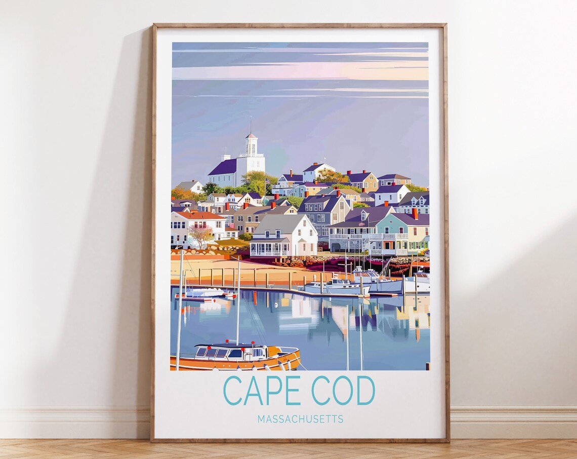 Cape Cod Travel Poster, Massachusetts Travel Art