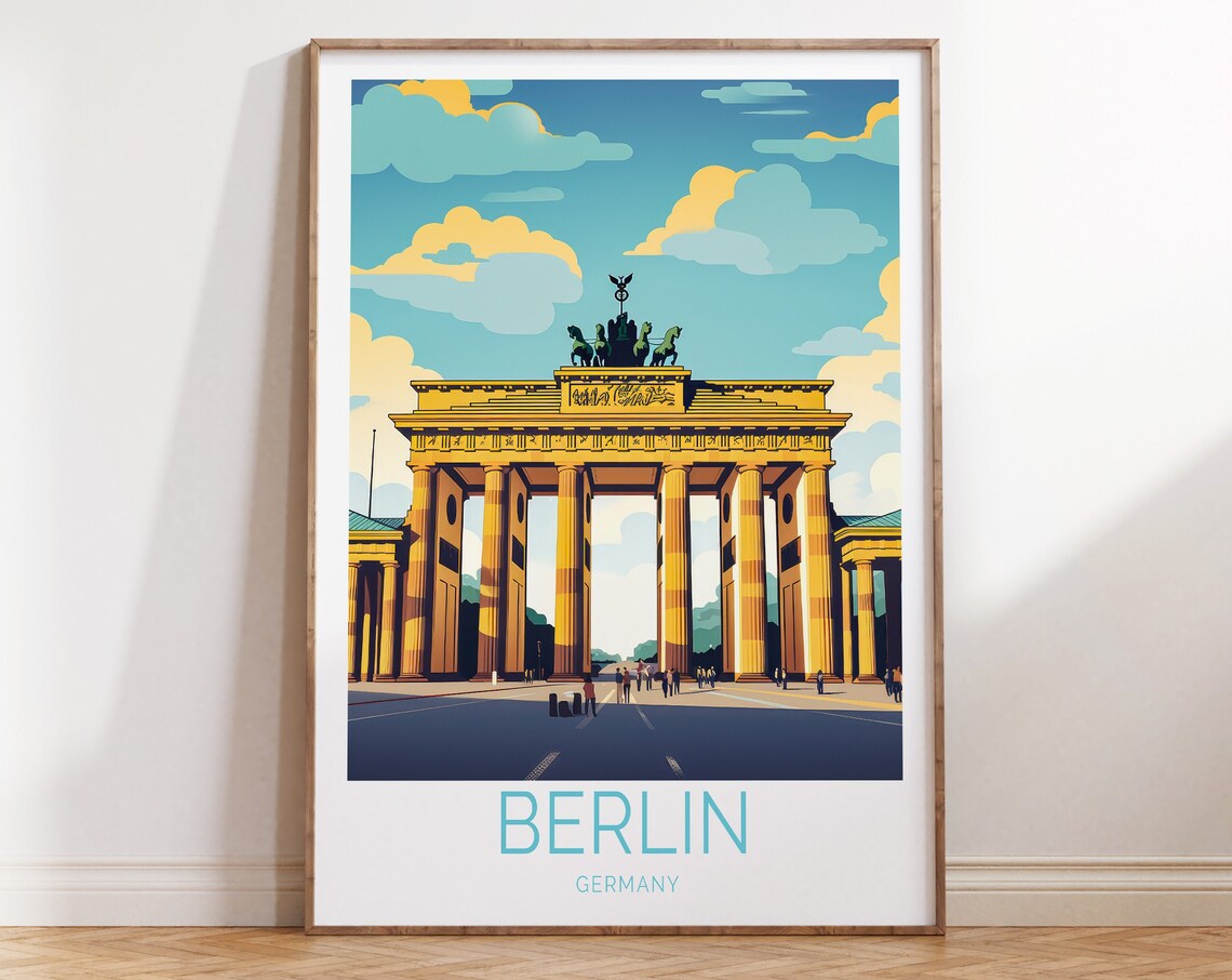 Berlin Germany Travel Poster, Europe Wall Art Print