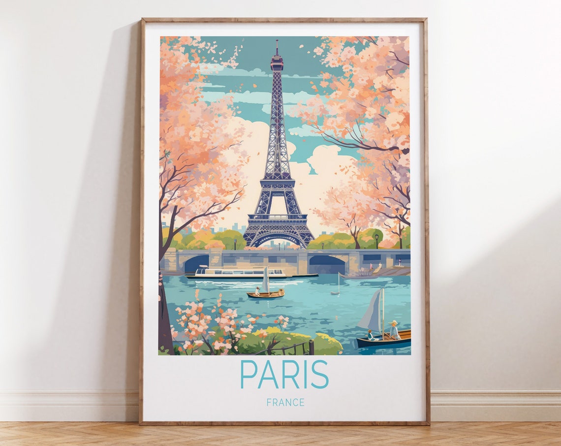 Paris Eiffel Tower France Travel Poster Paris Eiffel Tower France Poster Paris France Travel Wall Art Eiffel Tower Paris Birthday Gifts