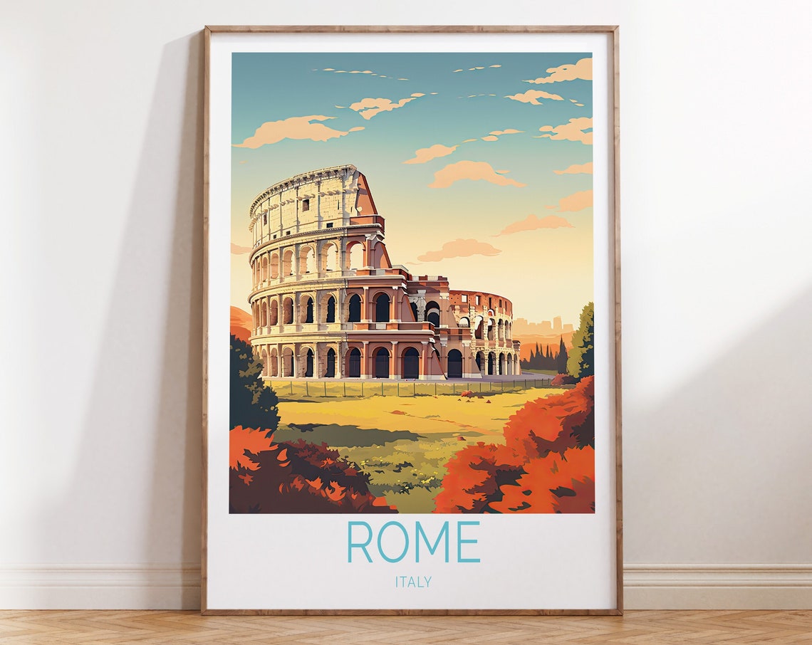 Rome Travel Poster Italy Travel Poster Rome Travel Wall Art Capri Italy Travel Wall Art Rome Italia Wall Decor Gifts