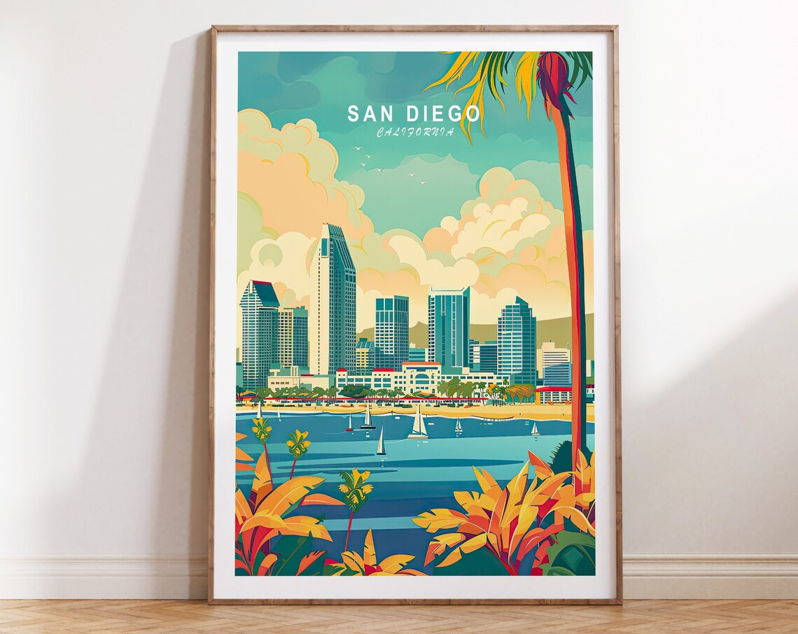 San Diego Travel Poster, California City Print