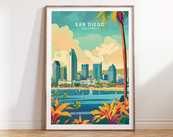 San Diego Travel Poster, California City Print