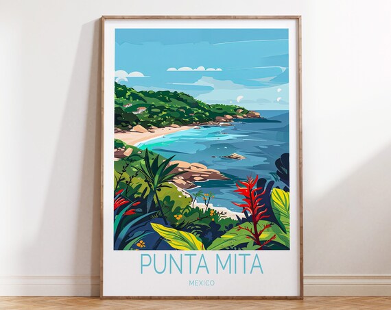 Punta Mita Mexico Beach Cove Tropical Bay Scenic Travel Poster