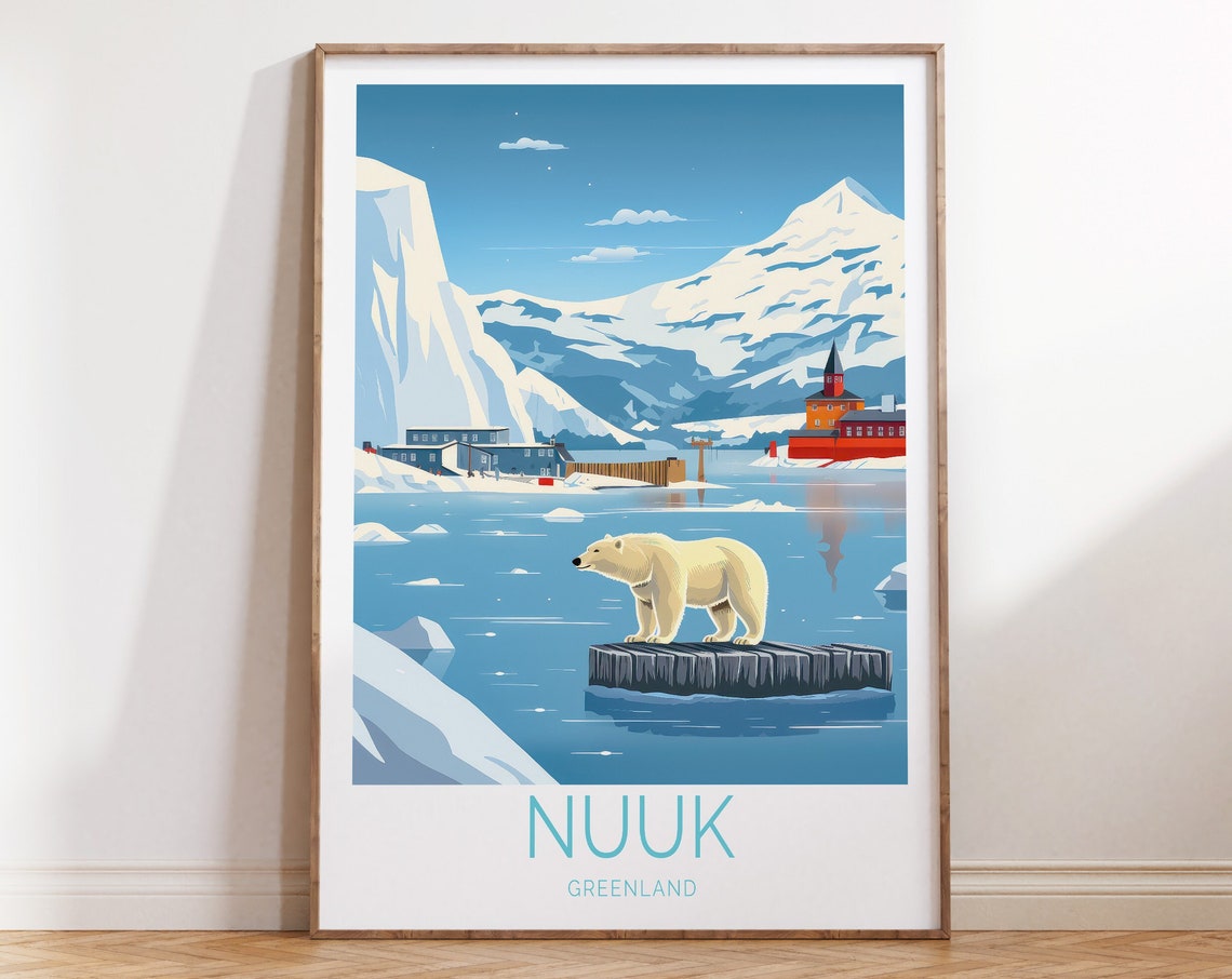 Nuuk Greenland Travel Poster Nuuk Greenland Travel Poster Nuuk Greenland Travel Wall Art Nuuk Greenland Travel Gift