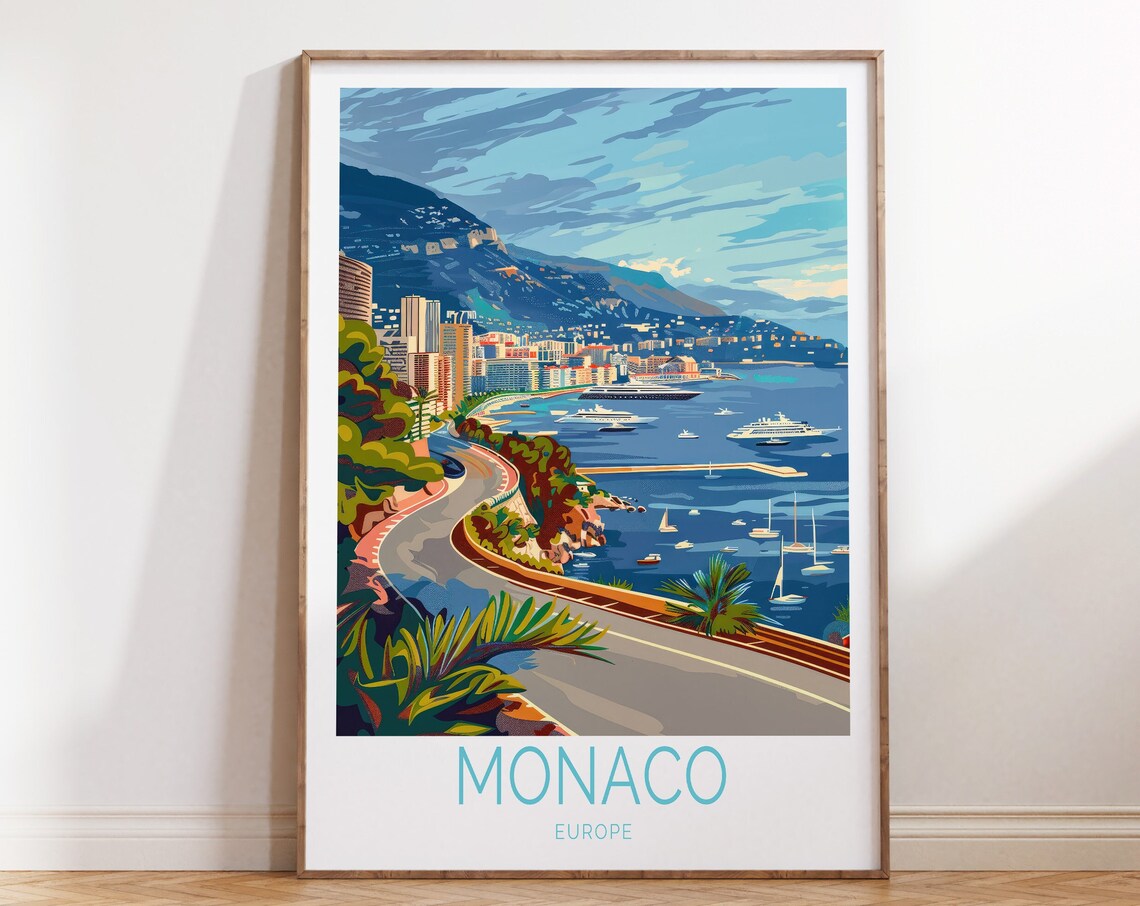 Monaco Europe Travel Poster, Travel Poster