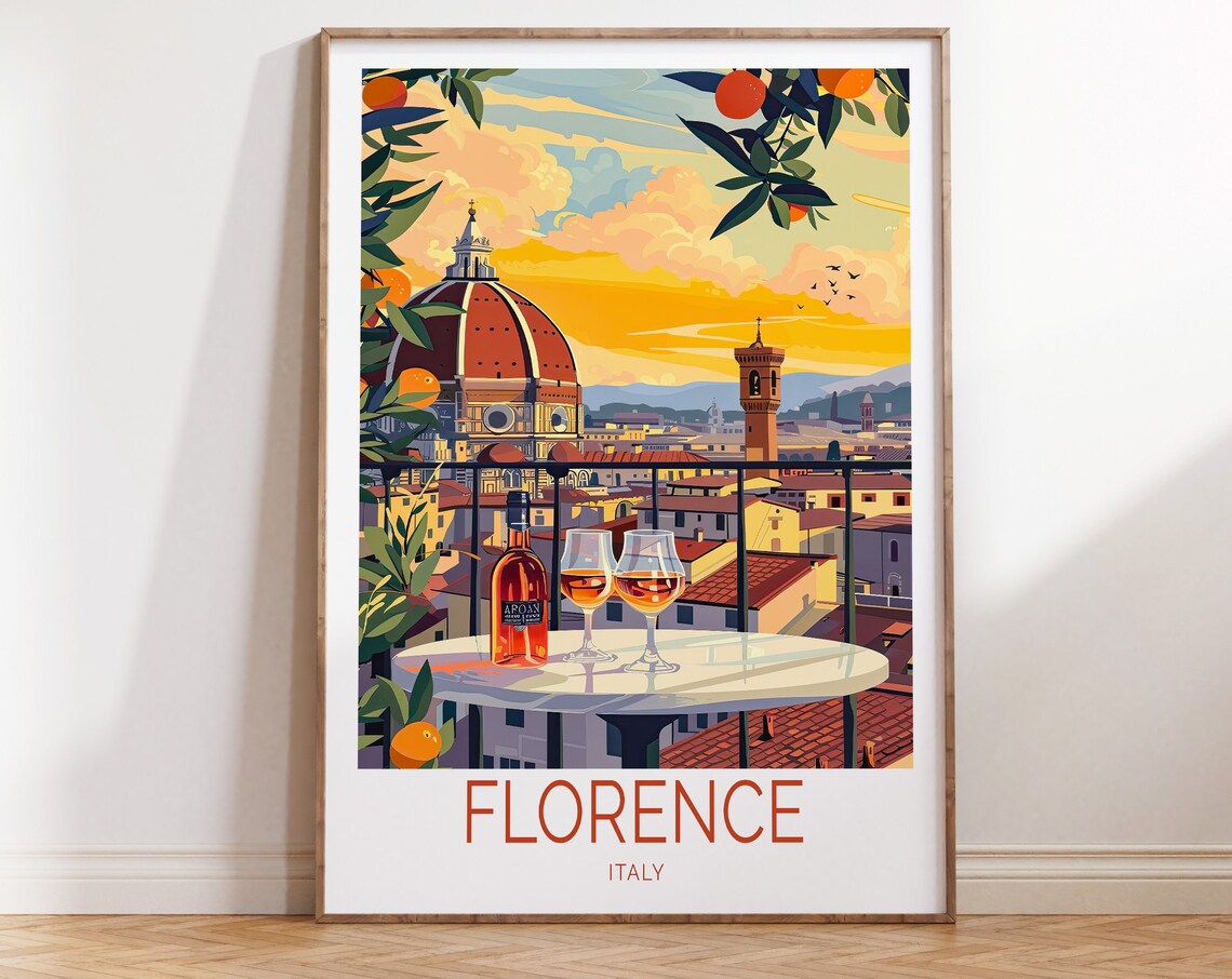 Florence Italy Travel Poster, Personalised Gifts