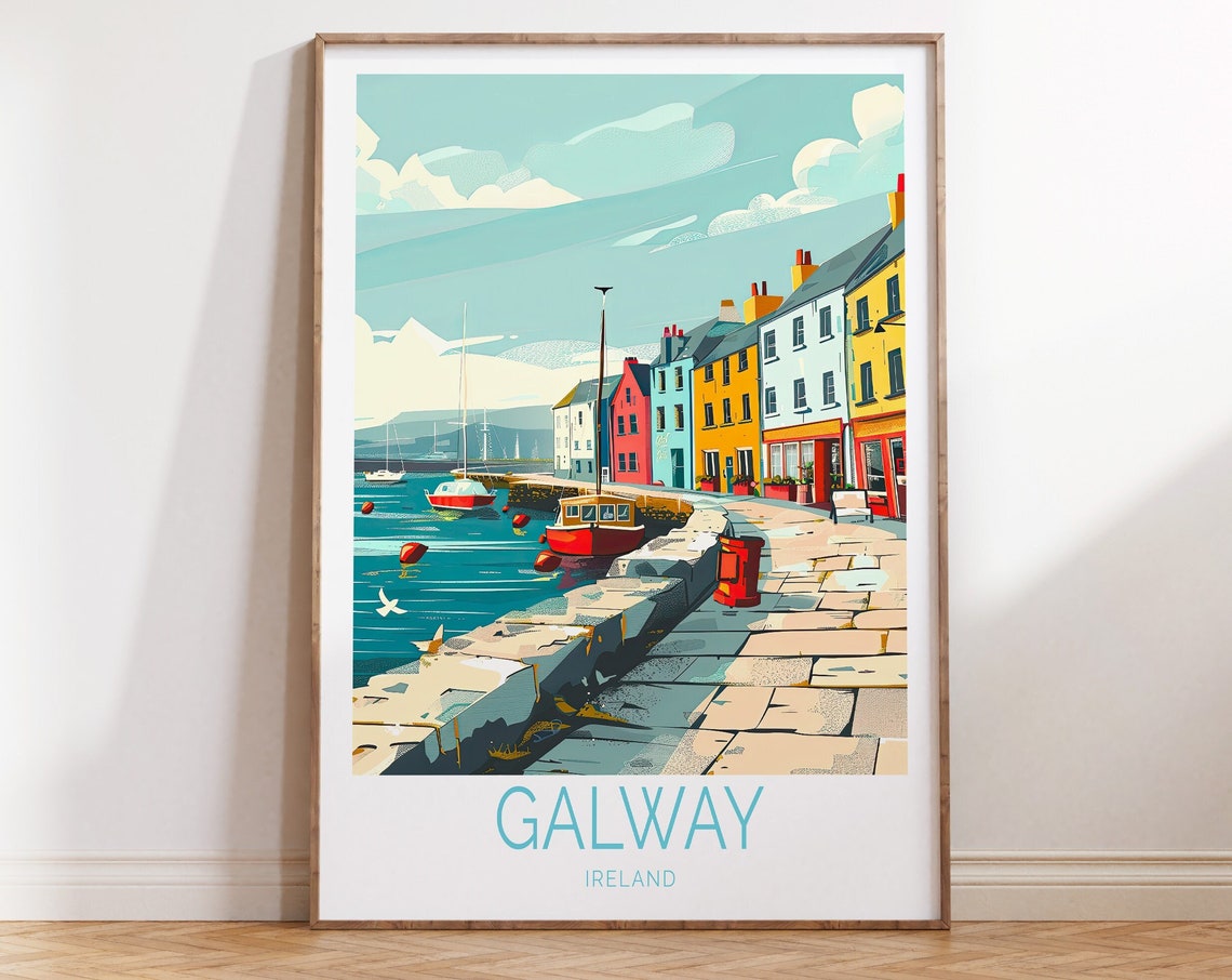 Galway Ireland Travel Poster Ireland Wall Art Galway Ireland Travel Gift Home Decor Birthday Gifts Personalized Gifts