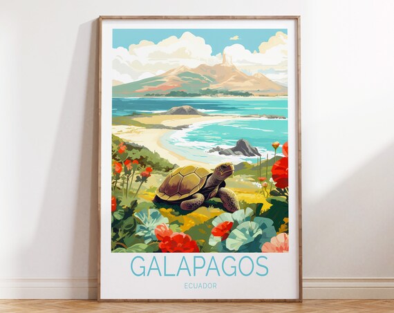 Galapagos Islands Travel Poster, Ecuador Park Wall Art