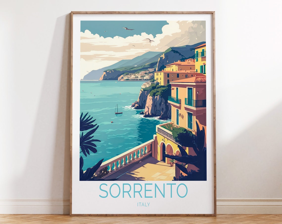 Sorrento Travel Poster Italy Travel Poster Sorrento Travel Wall Art Sorrento Italy Travel Wall Art Sorrento Lemons Italia