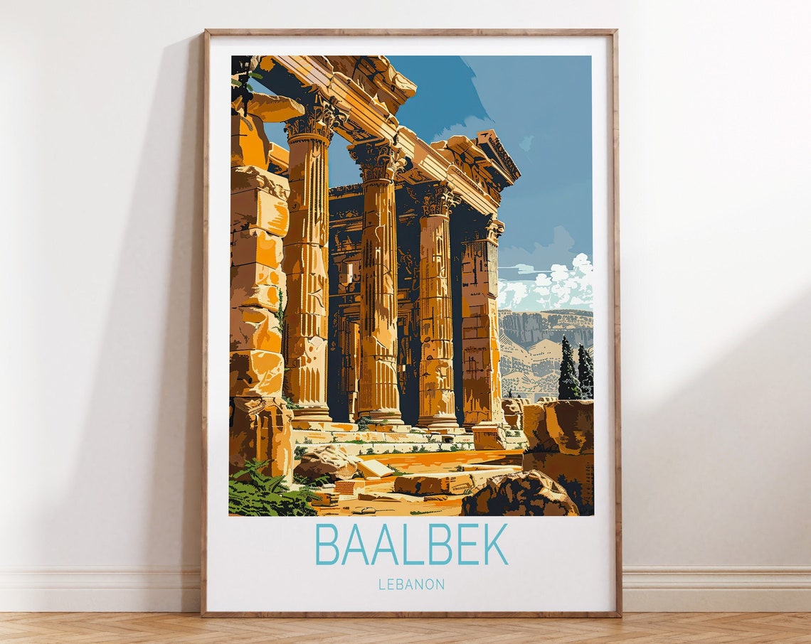 Baalbek Travel Print Lebanon Poster Baalbek Lebanon Travel Wall Art Lebanon Gifts Personalized Gift Birthday Gifts