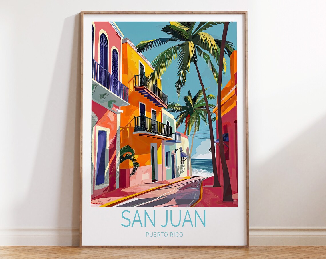 San Juan Puerto Rico Travel Poster, City Art Print