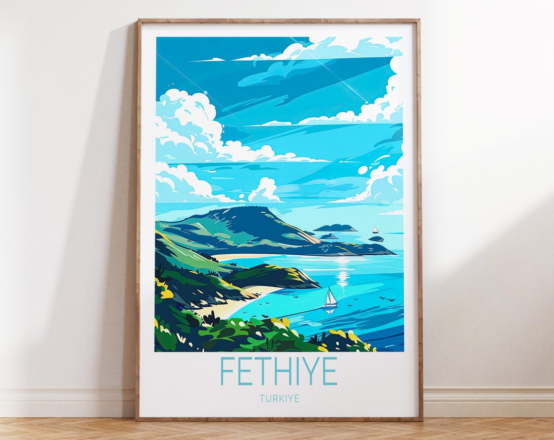Fethiye Turkiye Turquoise Coast Sailboats And Blue Sky Poster
