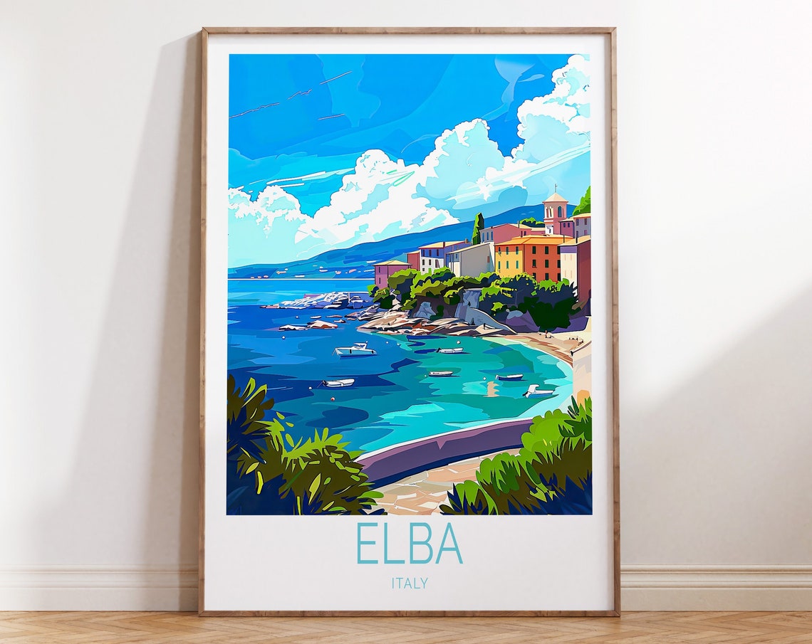 Elba Italy Coast Travel Print Italy City Poster Elba Wall Art Travel Poster Gifts Personalised Gifts Honeymoon