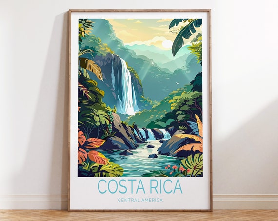 Costa Rica Travel Poster, Central America Wall Art