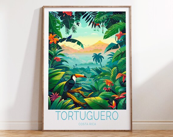 Tortuguero Costa Rica Toucan Jungle Rainforest Wildlife Travel Poster