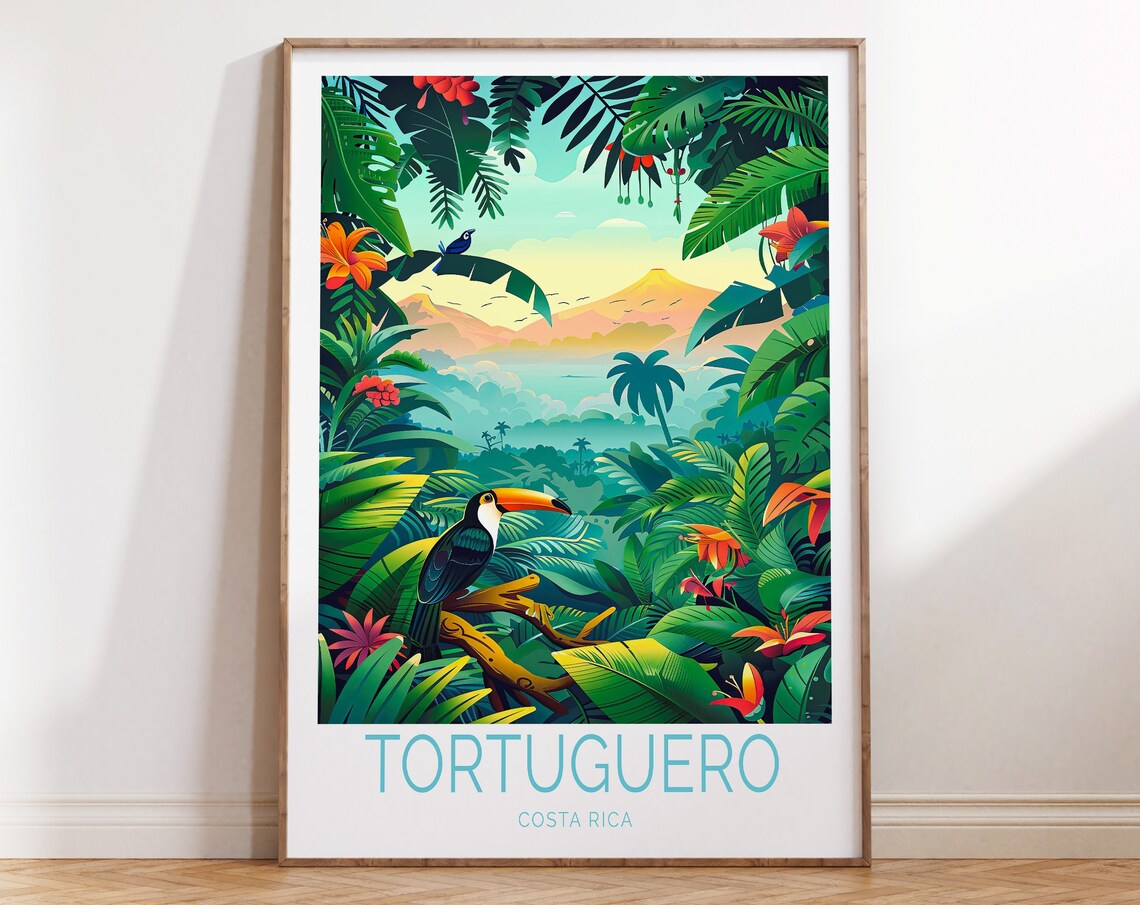 Tortuguero Costa Rica Toucan Jungle Rainforest Wildlife Travel Poster