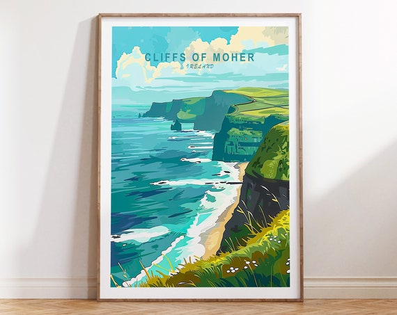 Cliffs Of Moher Ireland Travel Poster Print