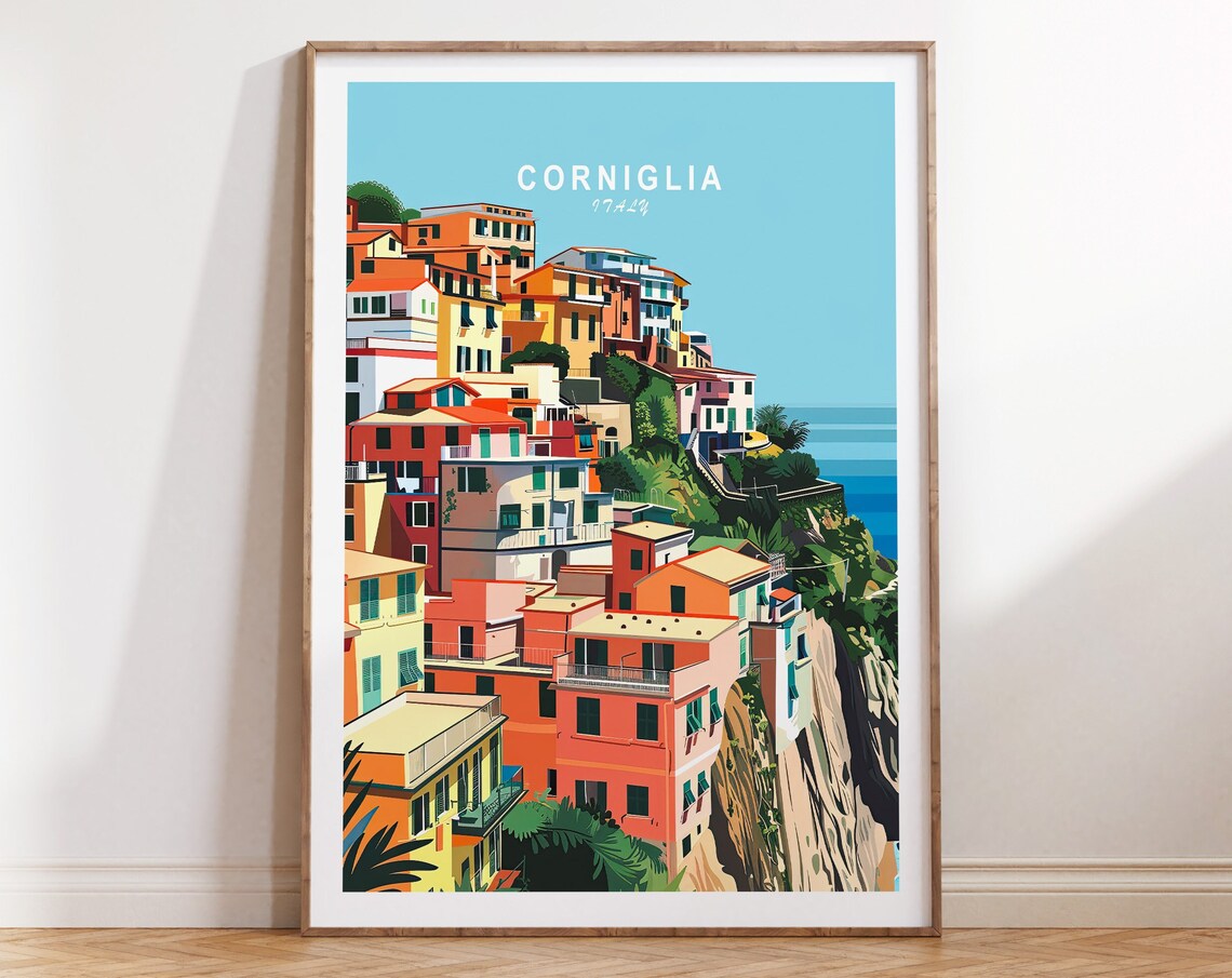 Corniglia Italy Coast Travel Print Italy City Poster Corniglia Italy Travel Wall Art Personalised Gifts Honeymoon
