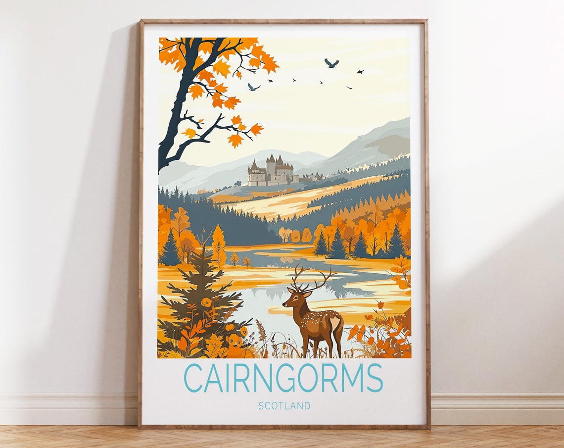Cairngorms Poster Scotland Print Cairngorms National Park Wall Art Scotland Travel Gifts Personalised Gifts Birthday