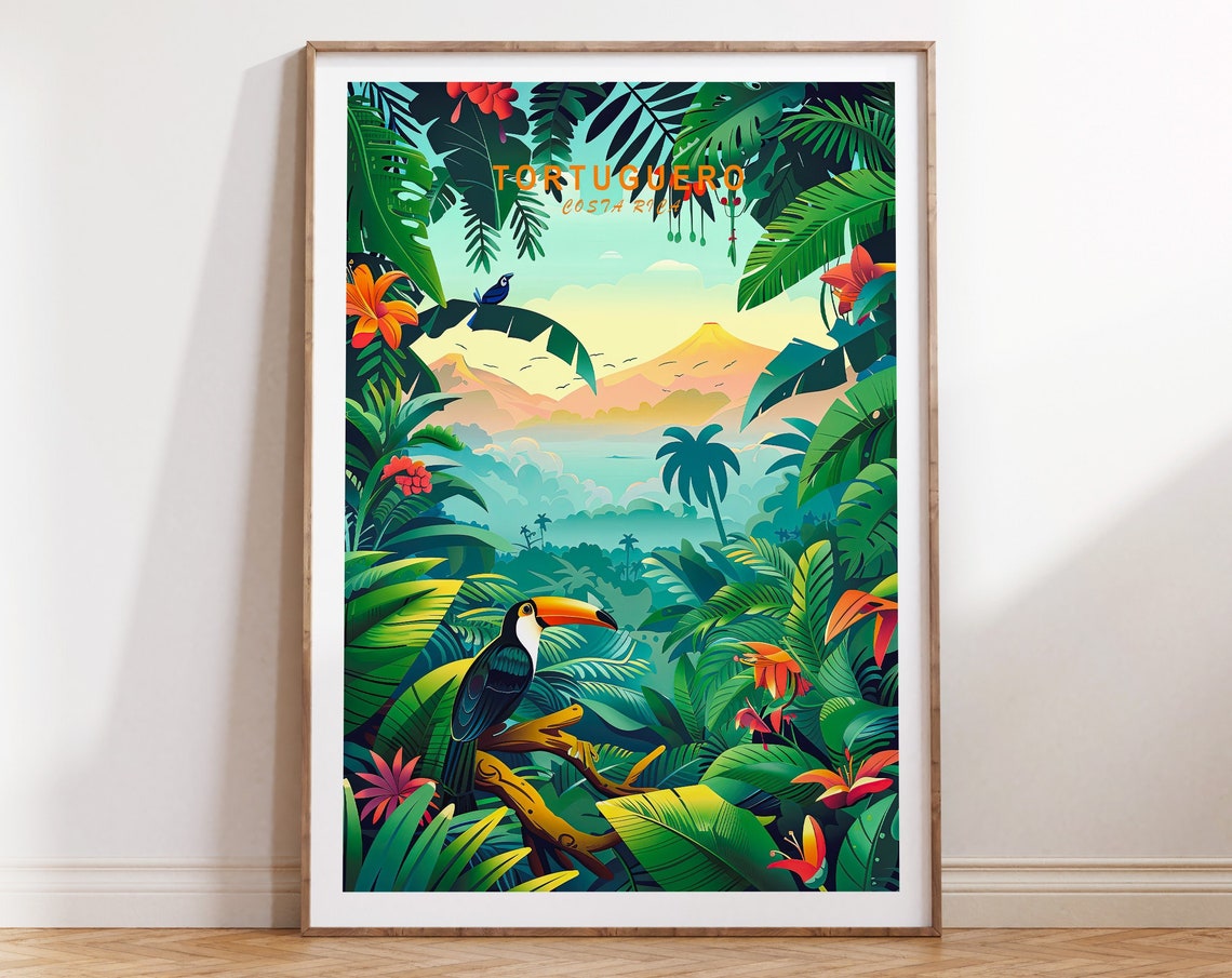 Tortuguero Costa Rica Poster Costa Rica Print Tortuguero Travel Poster City Home Wall Decor Wedding Personalised Gifts