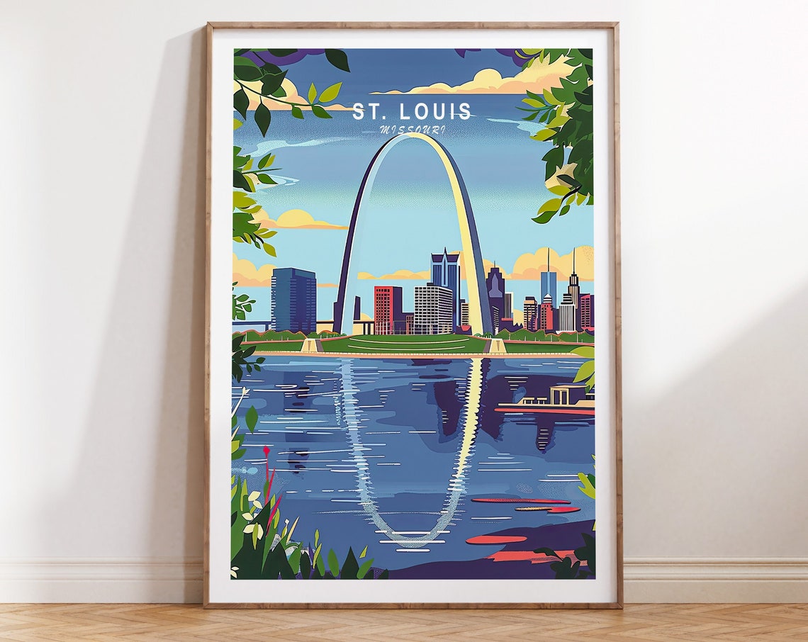 St. Louis Poster Missouri St. Louis Travel Wall Art The Gateway Arch National Park Poster Missouri Gifts Travel Poster