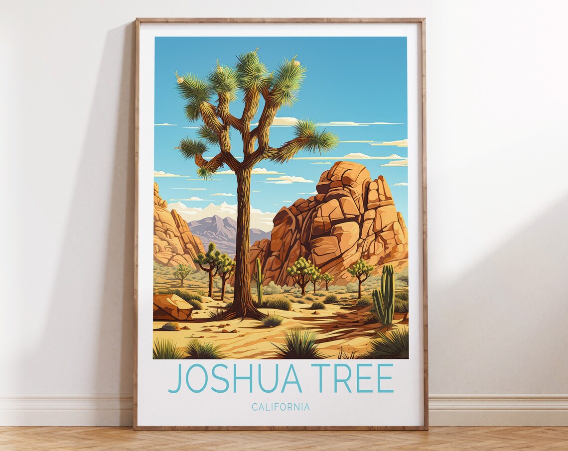 Joshua Tree California Desert Park Rock Formation Travel Poster
