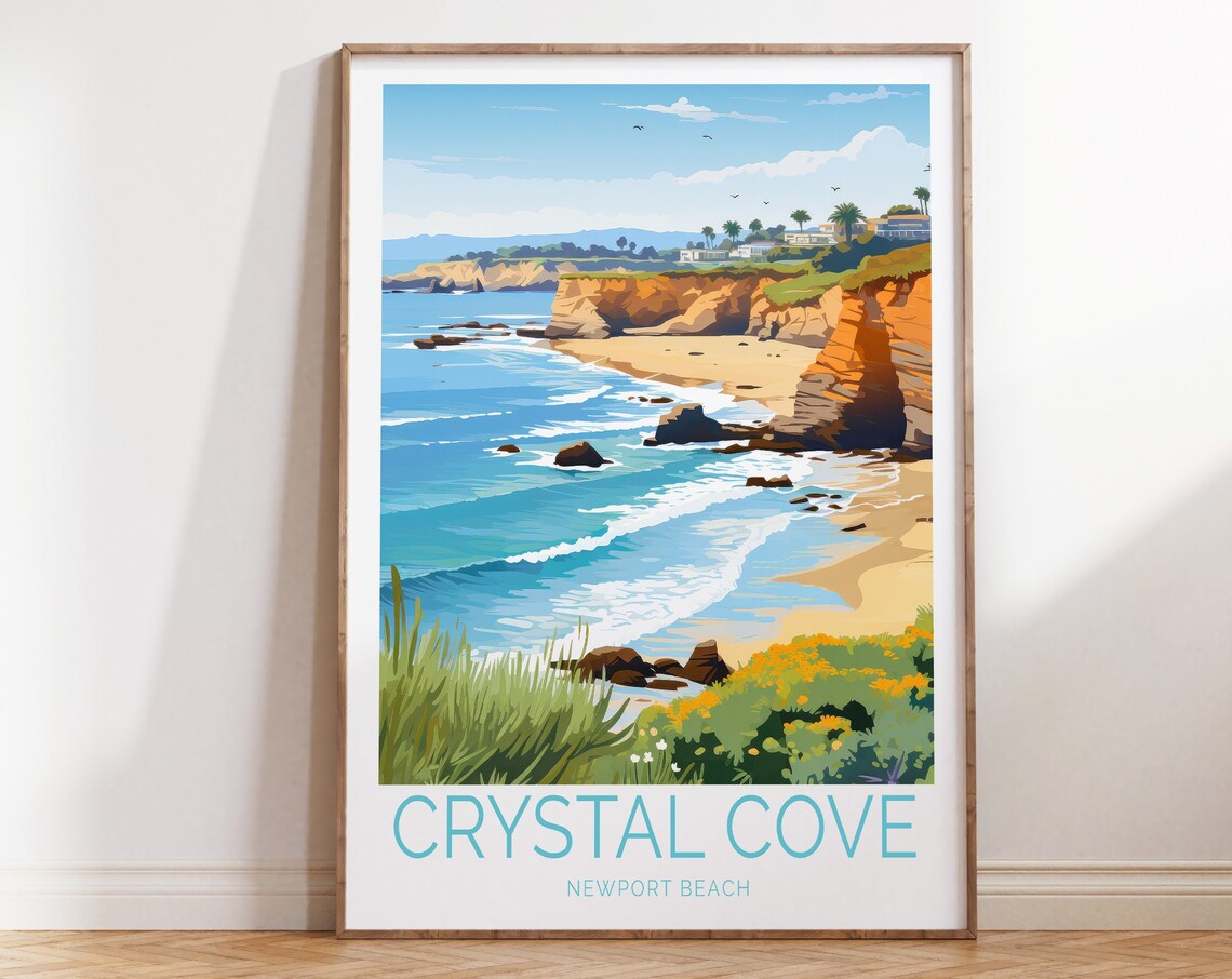 Crystal Cove Newport Beach California Travel Poster