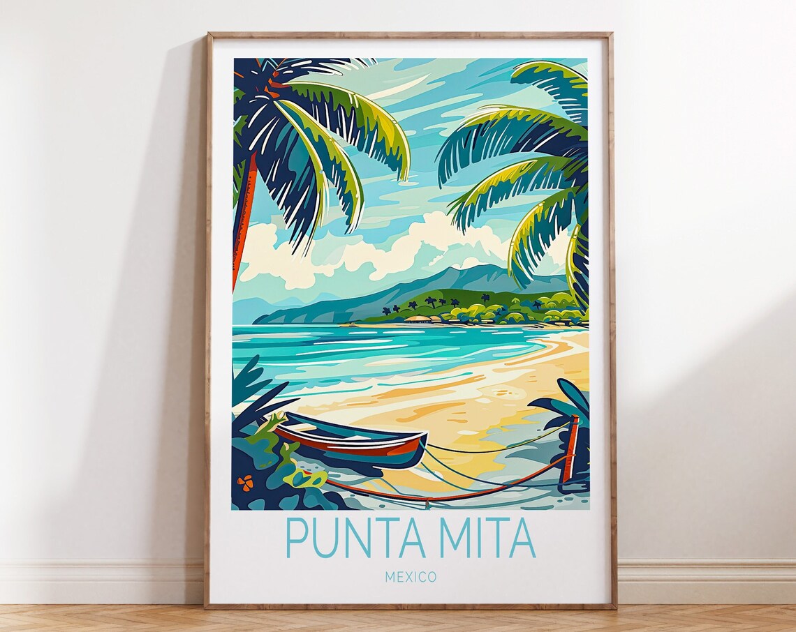 Punta Mita Mexico Travel Poster, Coastal Art Print