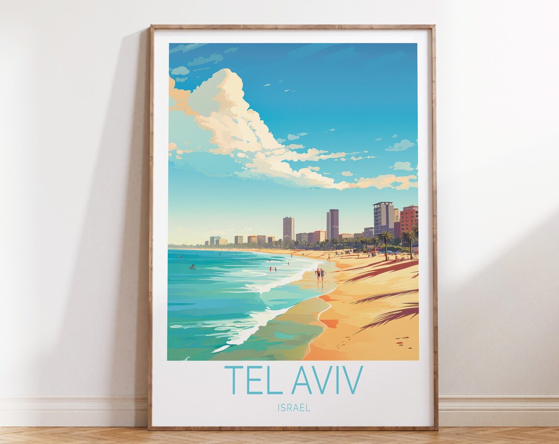 Tel Aviv Israel Travel Poster, Israel Travel Poster