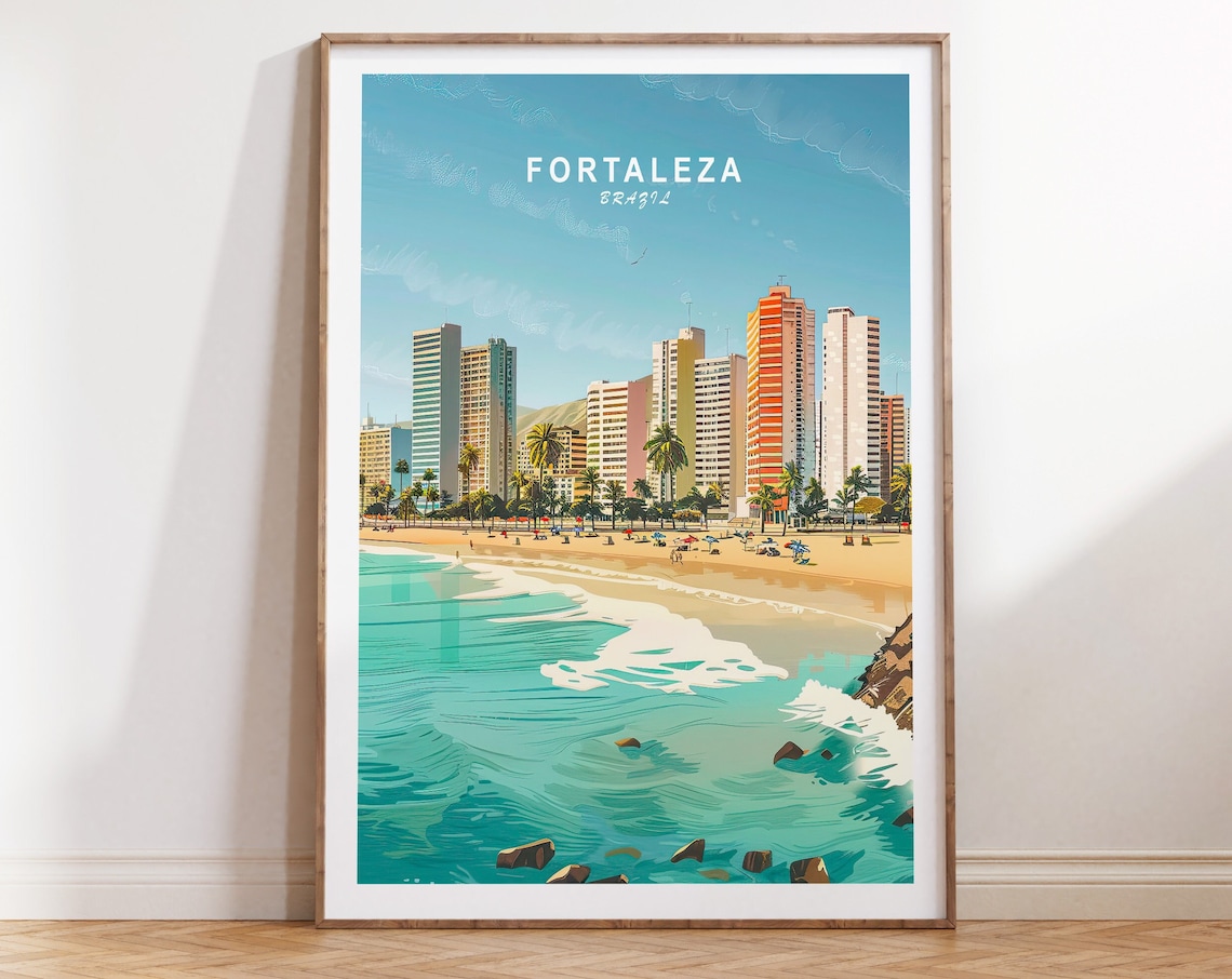 Fortaleza Travel Poster, Brazil Coastal Wall Art