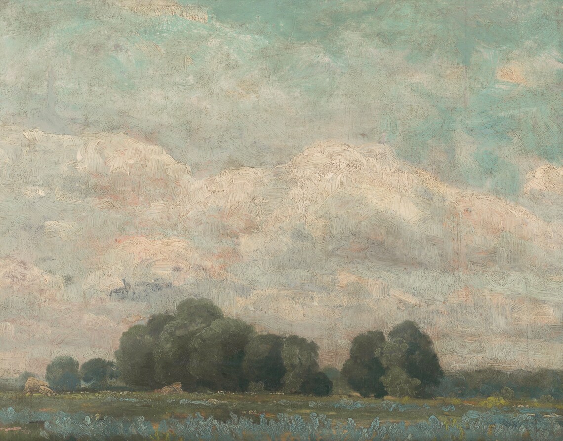 French Country Meadow Landscape Art Print, Vintage - Image 2