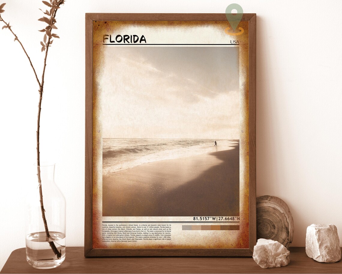 Florida Beach Sunrise Waves Minimalist Coastal Travel Poster - Image 6