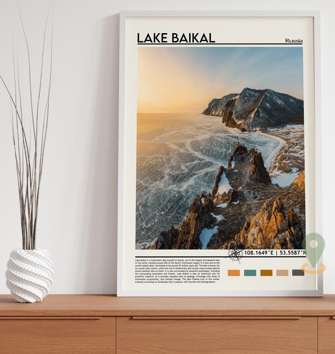 Lake Baikal Print Lake Baikal Art Lake Baikal Poster Lake Baikal Photo Lake Baikal Poster Print Lake Baikal Painting Russia Poster - Image 3