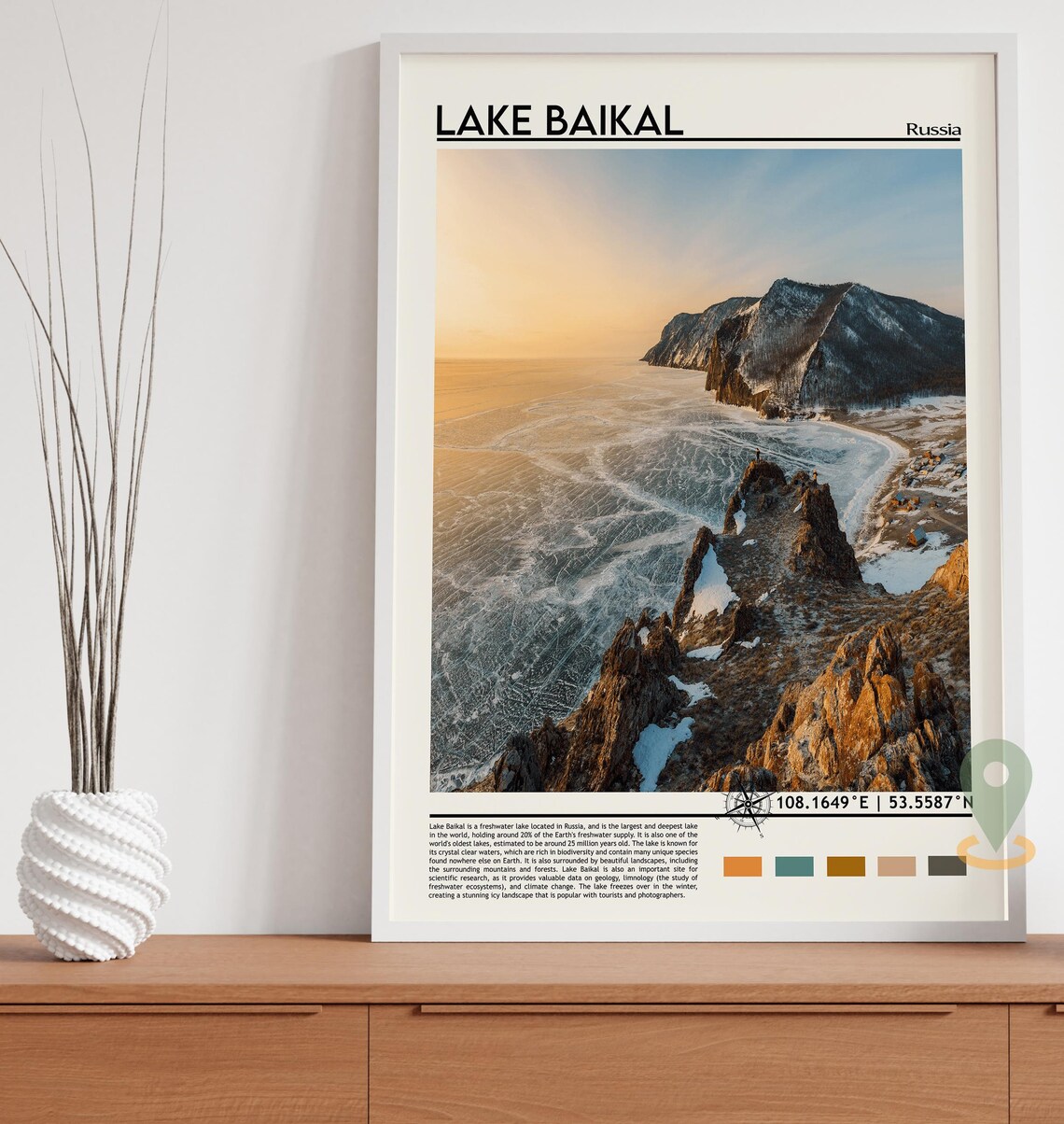Lake Baikal Russia Frozen Cliffs Winter Photo Travel Art Poster - Image 3