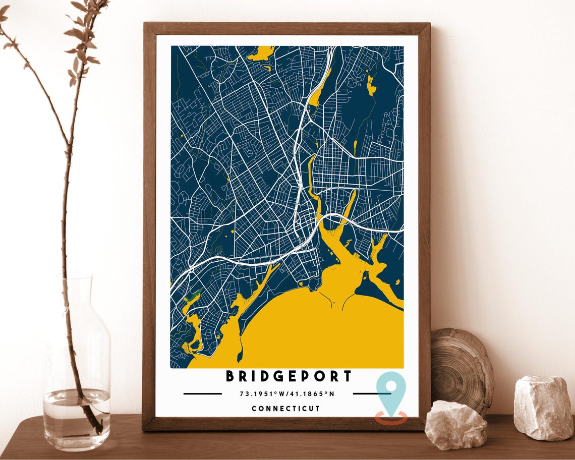 Bridgeport Map Bridgeport Map Print Bridgeport Wall Art Bridgeport Travel Poster Bridgeport Poster Bridgeport Photo Bridgeport City - Image 2