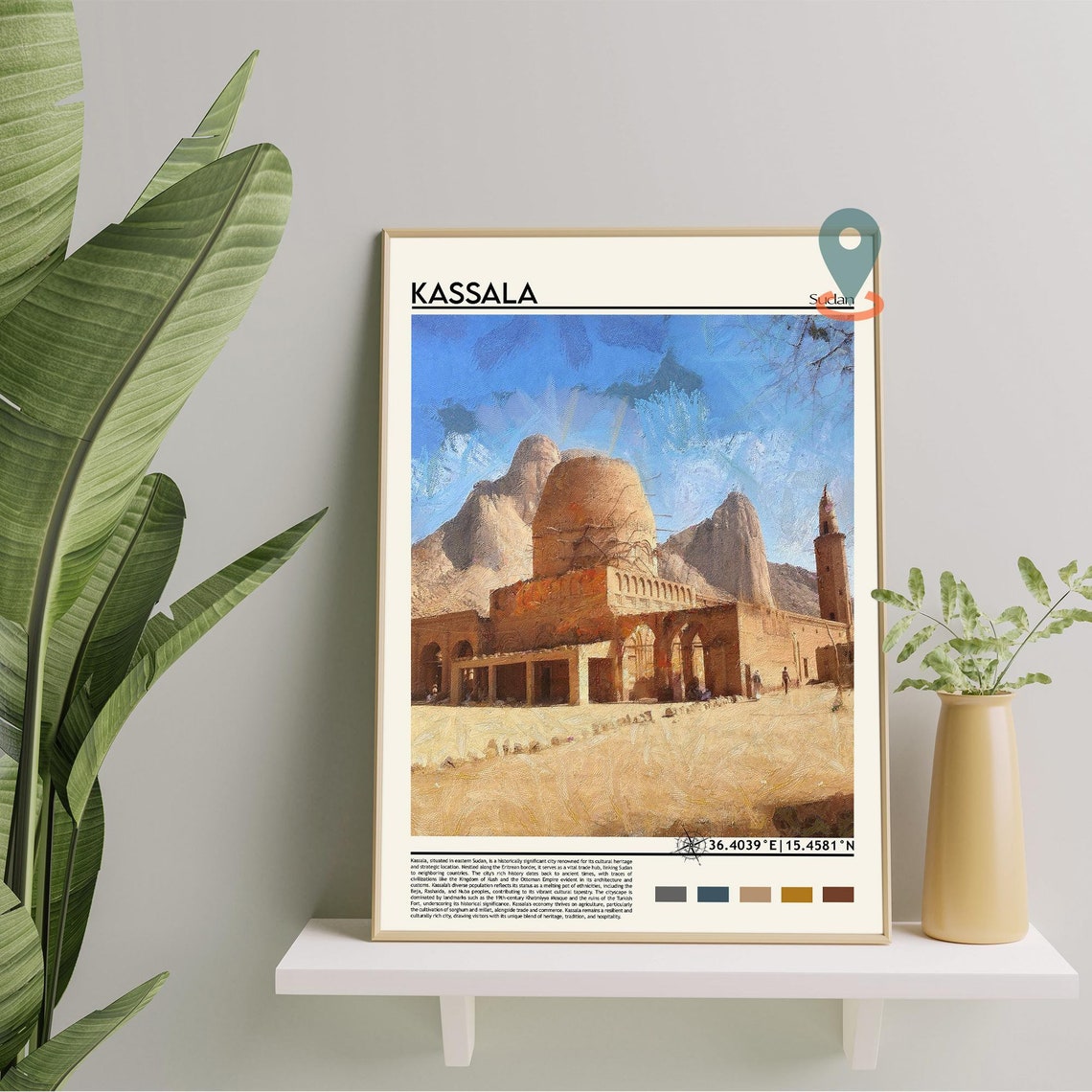 Kassala Sudan Desert Mosque Taka Mountain Ancient Landmark Poster - Image 5