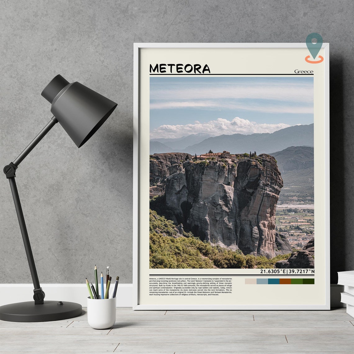 Meteora Greece Monastery Rock Pillars Historic Site Photo Poster - Image 2
