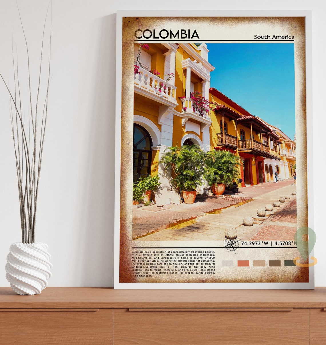 Colombia Print Colombia Art Colombia Poster Colombia Photo Colombia Poster Print Colombia Painting Bogot Travel Poster Vintage Art - Image 4