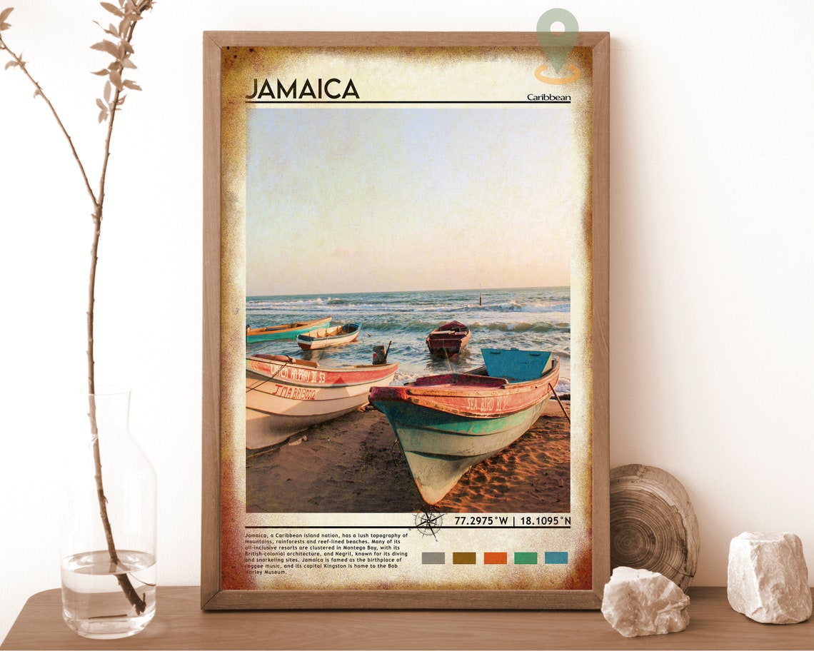 Jamaica Travel Poster Jamaica Print Jamaica Wall Art Jamaica Vintage Poster Jamaica Photo Jamaica Poster Print Kingston Wall Decor - Image 6