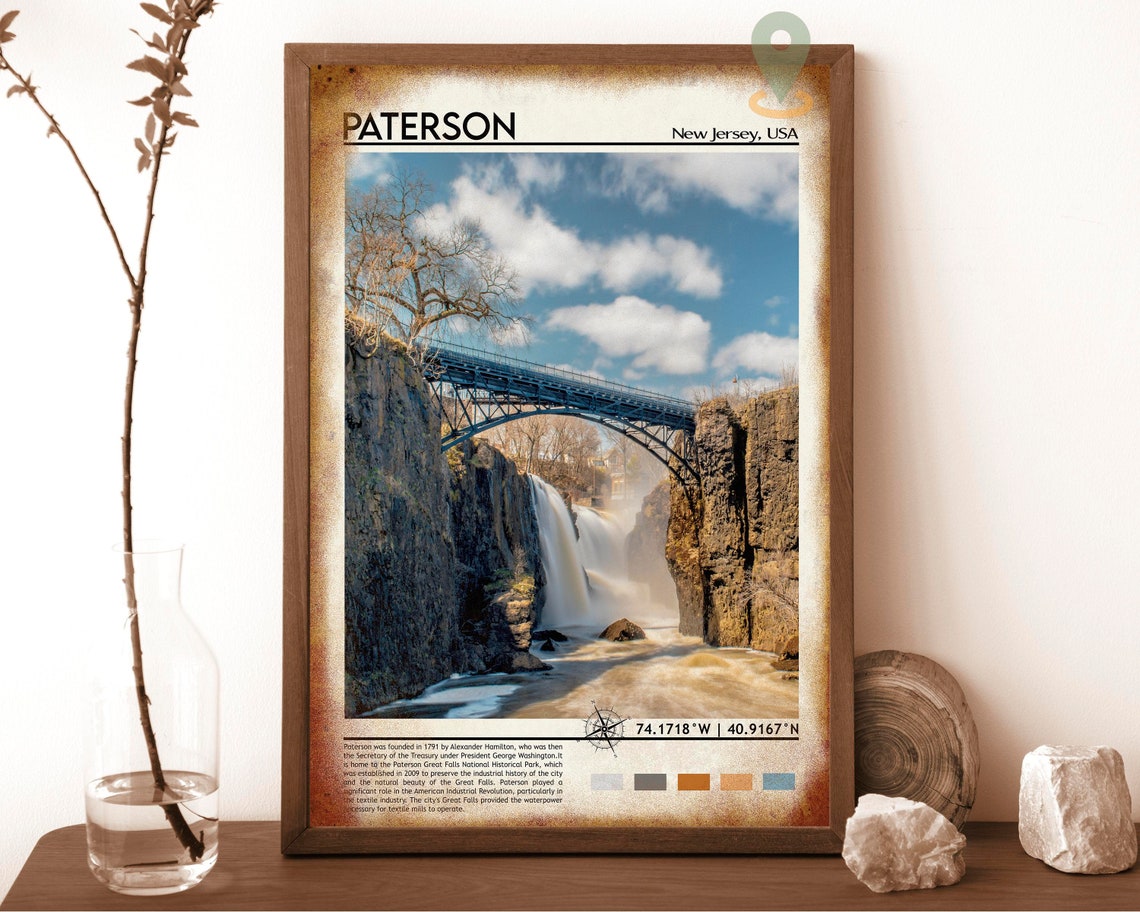 Paterson Print Paterson Poster Paterson City Wall Art Paterson Travel Paterson Art Print Paterson Artwork Paterson New Jersey Print - Image 6