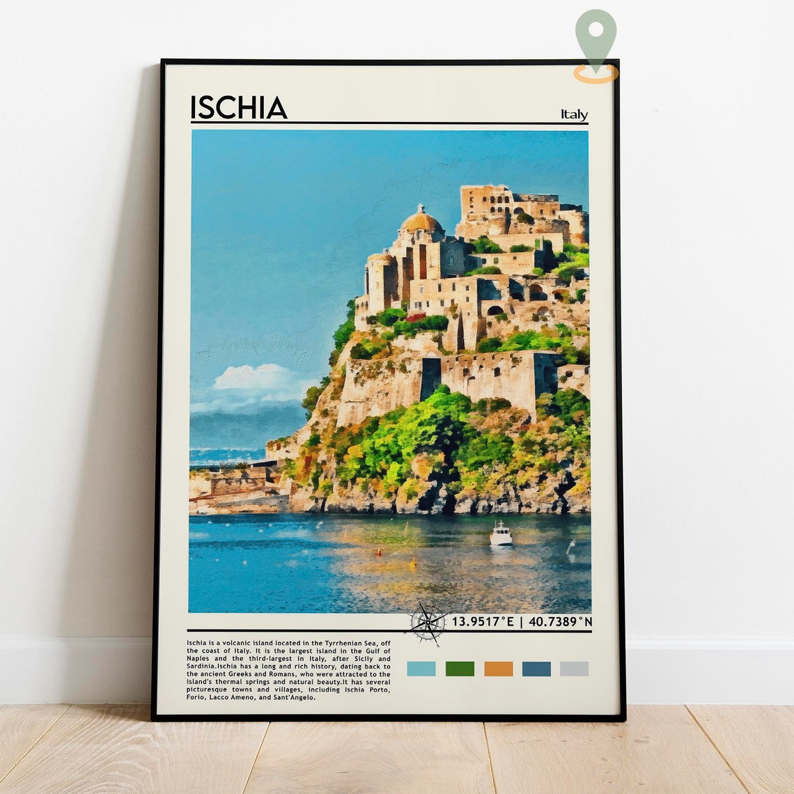 Ischia Italy Cliffside Castle Historic Island View Travel Poster - Image 5