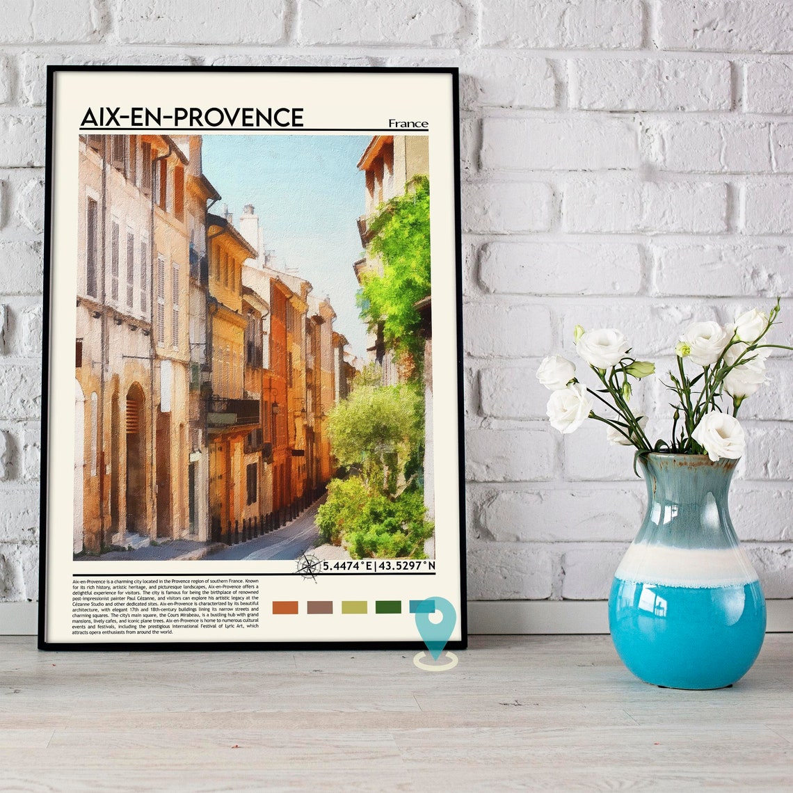 Aix En Provence France Old Town Street Architecture Coordinate Poster - Image 5