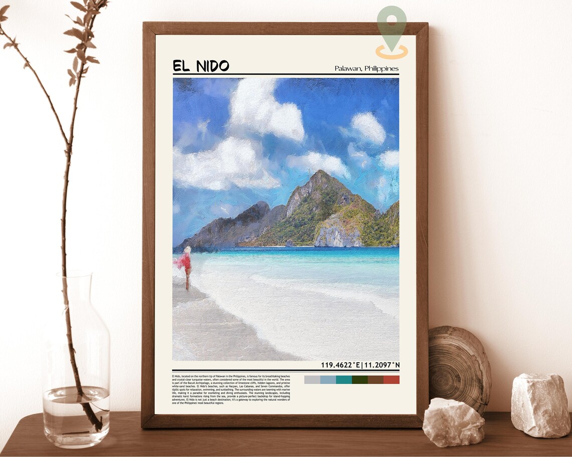 El Nido Palawan Philippines Tropical Beach Travel Photo Poster